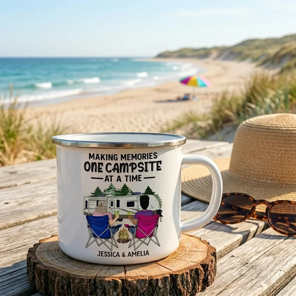 Making Memories One Campsite Campfire Cup, Funny Camping Cup, Outdoor Campfire Coffee Mug, Teller of Stories Design, Burner of Hot Dogs Humor, Rustic Camping Gift for Dad, Camper Gift Idea, Adventure Lover Mug, Vintage Campfire Coffee Cup