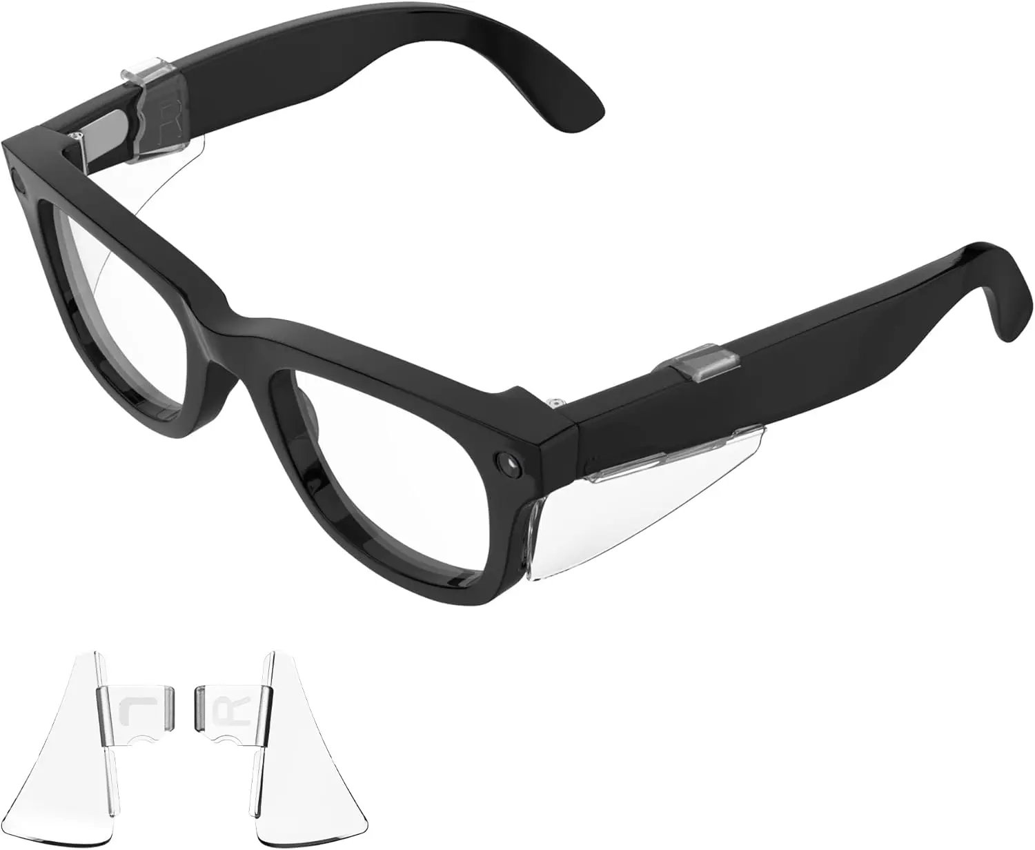 SummerVibes Smart Glasses Skins - Safety Goggles with Side Shields for Ray-Ban Meta Wayfarer/Skyler/Headliner & Oakley Meta HSTN, Hiking Accessory, Durable, Anti-Slide, Lightweight Comfort Fit, Transparent, Anti-Splash