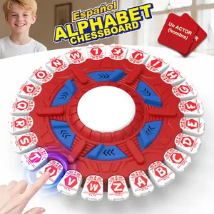 Fast-Paced Spanish Alphabet Board Game, Family Fun Educational Game, Timed Quiz, Word Learning, Supports 2-8 Players