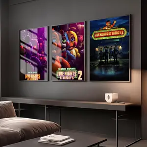 PIKPAPK Anime Cartoon TV F-Five N-Nights At Freddy's Painting, Calligraphy, Unique Artwork, Eco-Friendly Waterproof Cotton Canvas, Scratch-resistant Oil Painting Canvas, Perfect For Home And Cafes – Ideal For Holiday And Party Gifts