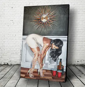 JEREMY WORST "Laced up" Melanin Girl Standing by window Wall art Decor Prints and Poster Acrylic Artwork Ornaments Room Decoration Artistic Photo girl pretty woman