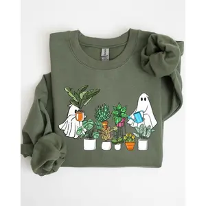 PlantLover,Ghost,Skeleton,Spooky,Funny,Witch,Aesthetic,Meme,Halloween,CostumeSweatshirt