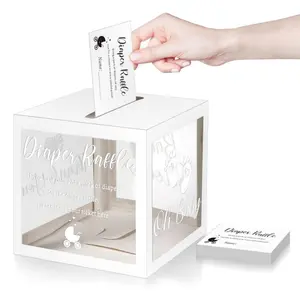 Gender Reveal Party Game Invitations, Diaper Raffle Tickets, Baby Shower Decorations, Gender Reveal Centerpiece, 1 Box + 50 Cards