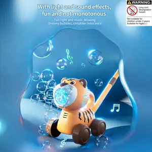 Fun Electric Push Cart Bubble Machine Kids Toy, Handheld Push Cart Two Modes Automatic Bubbles, Suitable for Boys Girls Ages 3-12 Summer Outdoor Play