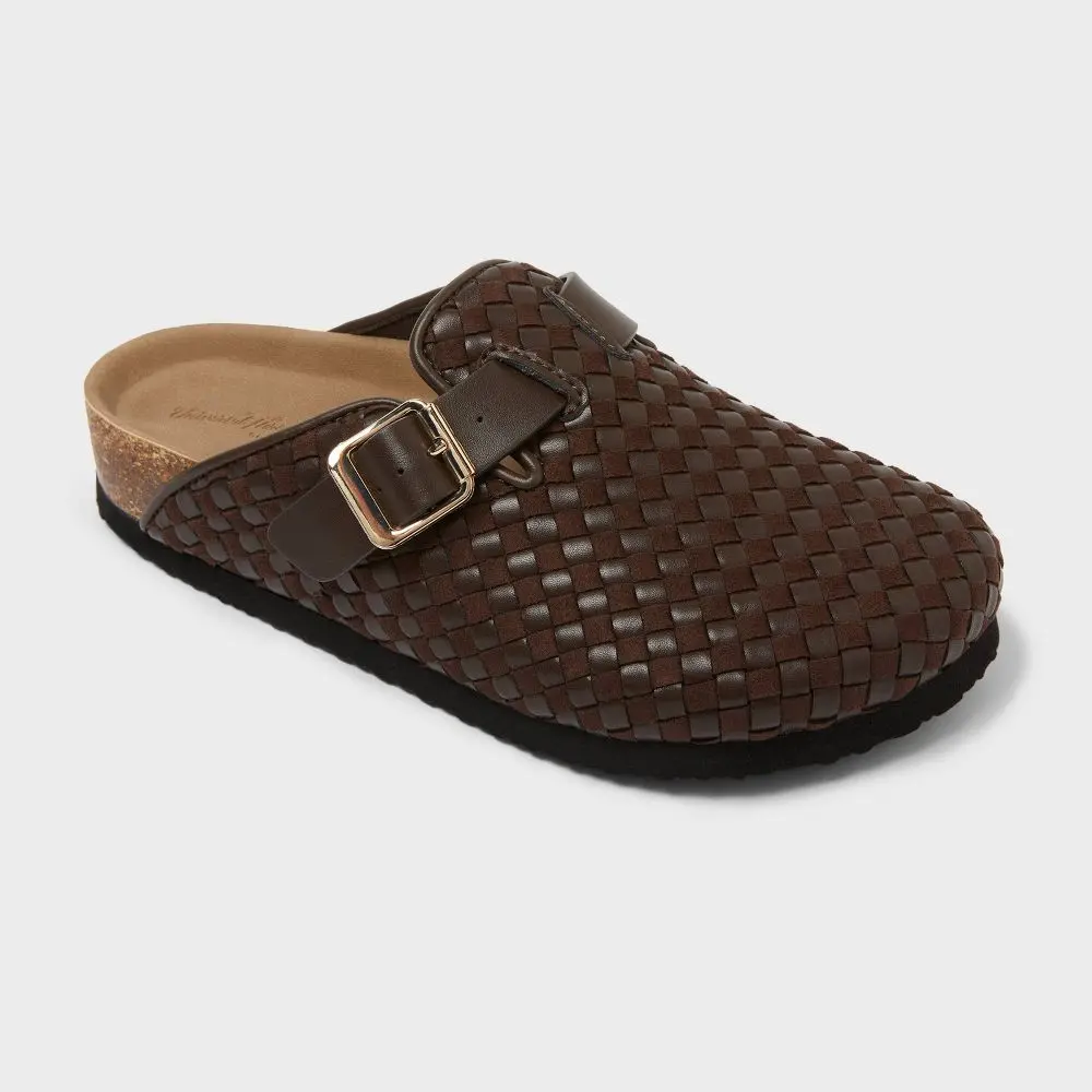 Women's Riley Woven Clogs - Universal Thread Dark Brown