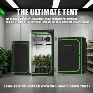 ALPHAGROW Grow Tent,34"x34"x72''/3X3 Ft High Reflective 1680D Diamond Mylar Canvas with Observation Window and Floor Tray for Hydroponic Indoor Plant Growing tier mini greenhouse