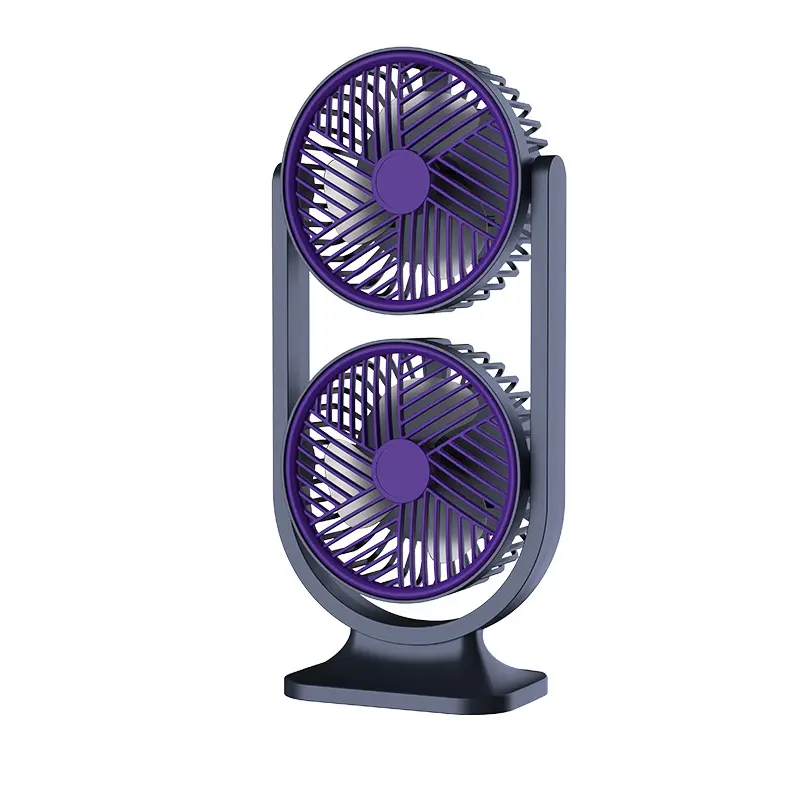 Dual-head fan black and purple