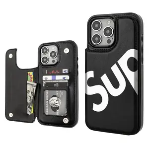 Fashion SUB Aesthetic Pattern Casing For iphone17 16 15 14 13 12 PRO  MAX PU 17AIR Leather Card Holder Stylish Gift Shockproof Protection Anti-Drop Protective Protector Phone Cases Shell Cover