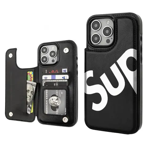 Father's Day Gift SUB Aesthetic Pattern PU Leather Card Holder Smartphone Case for iPhone 17-12,17 AIR,16 PRO MAX - Durable,Shockproof,Anti-Drop Handheld Device Protection Accessories with Vintage,Skull,Festive,Snowman,Dual-Layer Designs - KBPK