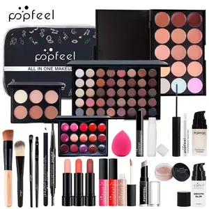 POPFEEL Exclusive 24-Piece Makeup Set with 40-Color Eyeshadow Palette Lip Gloss Foundation Blush Brushes for Beginners Students Mother's Day Gifts Makeup Starter Kit