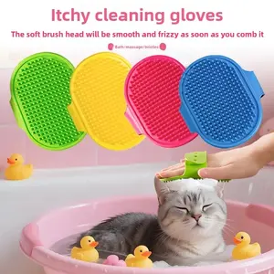 Pet-Specific Soft Rubber Bath Brush, Dog and Cat Silicone Grooming Tool, Hair Remover for Long-Haired Puppies and Pets, Massage Care Essential