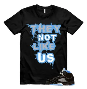 5 Black University Blue White 2026 T Shirt Match They Not Like Us, Cotton Unisex Graphic T-Shirt