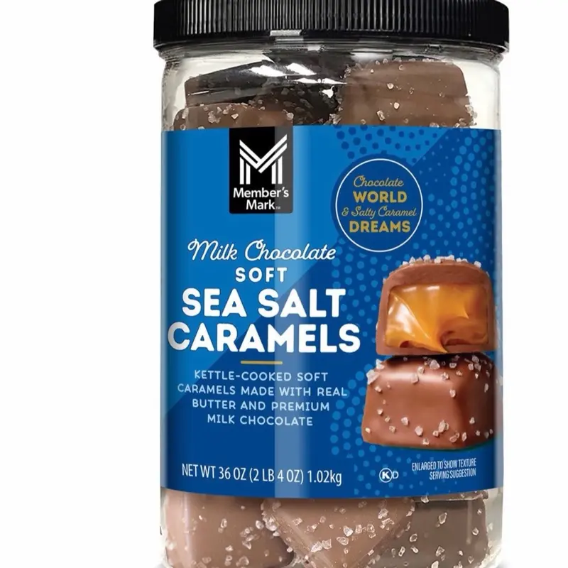 Member's Mark Milk Chocolate Sea Salt Caramels,  30.2 oz. Dessert Snack Bonbon