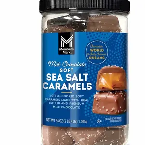 Member's Mark Milk Chocolate Sea Salt Caramels,  30.2 oz. Dessert Snack Bonbon