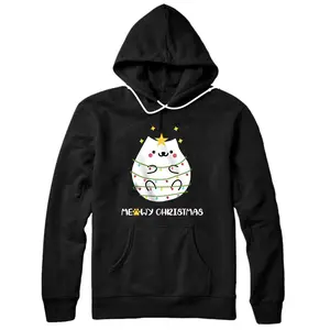 Personalized Christmas Cat Lovers Funny Ugly Sweater Pajama Polar Express Pullover Hoodie