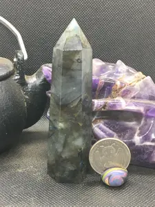 Labradorite Tower - lot 1 3.5" tall Home Ornament #gemstone #gemstonetower #labrodaoritetower #labradorite @gemsandtreasure