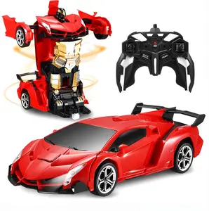 Transform Remote Control Car, RC Cars for Boys Age 3-5 6-8, One-Button Transform Toy Cars, 2.4GHz, 360° Spin, 1:16 Scale, Flashing Headlight,3-8 Year Old Grandkids Christmas Birthday Gifts