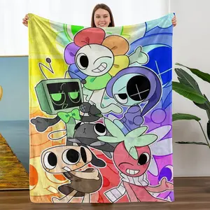 Comfortable Flannel Blanket, Dandysworld Theme Digital Print, Colors, Perfect for Living Room and Camping, Ideal Gift