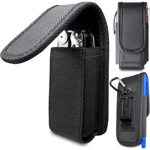 Men's Multi-Function Tool Sheath, EDC Belt Pouch Storage Tool Sheath, Compatible with Leatherman Folding Tools, Small Belt Tool Sheath with Clip and Loop, Magnetic Closure