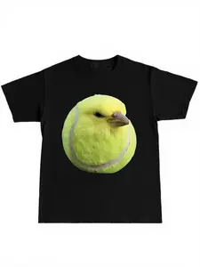 Trendy Cartoon Print Short Sleeve Top, Casual Fitted Design for Men & Women, Ideal for Daily Wear & Stylish