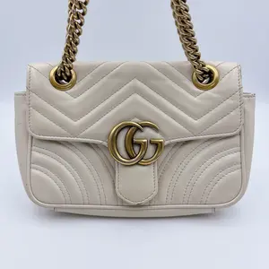 Pre-owned GUCCI GG canvas Crossbody Bags GUCCI leather Belt Bags GG marmont white leather