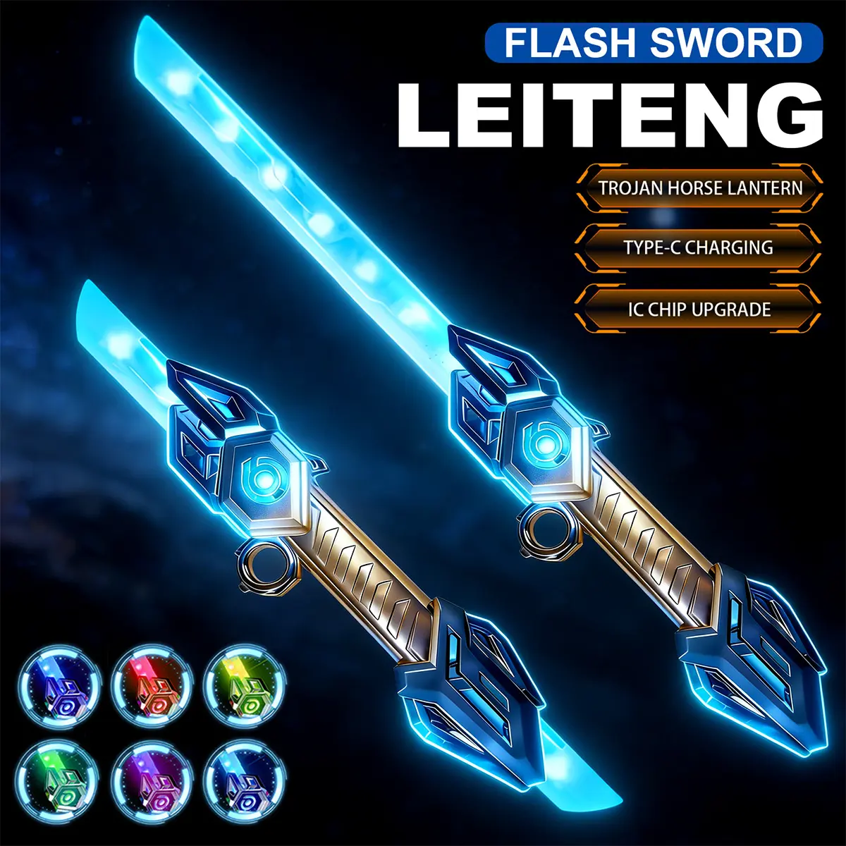 Cool Dual-head Telescopic Rotating Laser Sword, Telescopic Flashing Blade, Finger Rotating Laser Sword, Multi Colored Lighting and Collision Sound Effects, Birthday/Christmas/New Year Gifts
