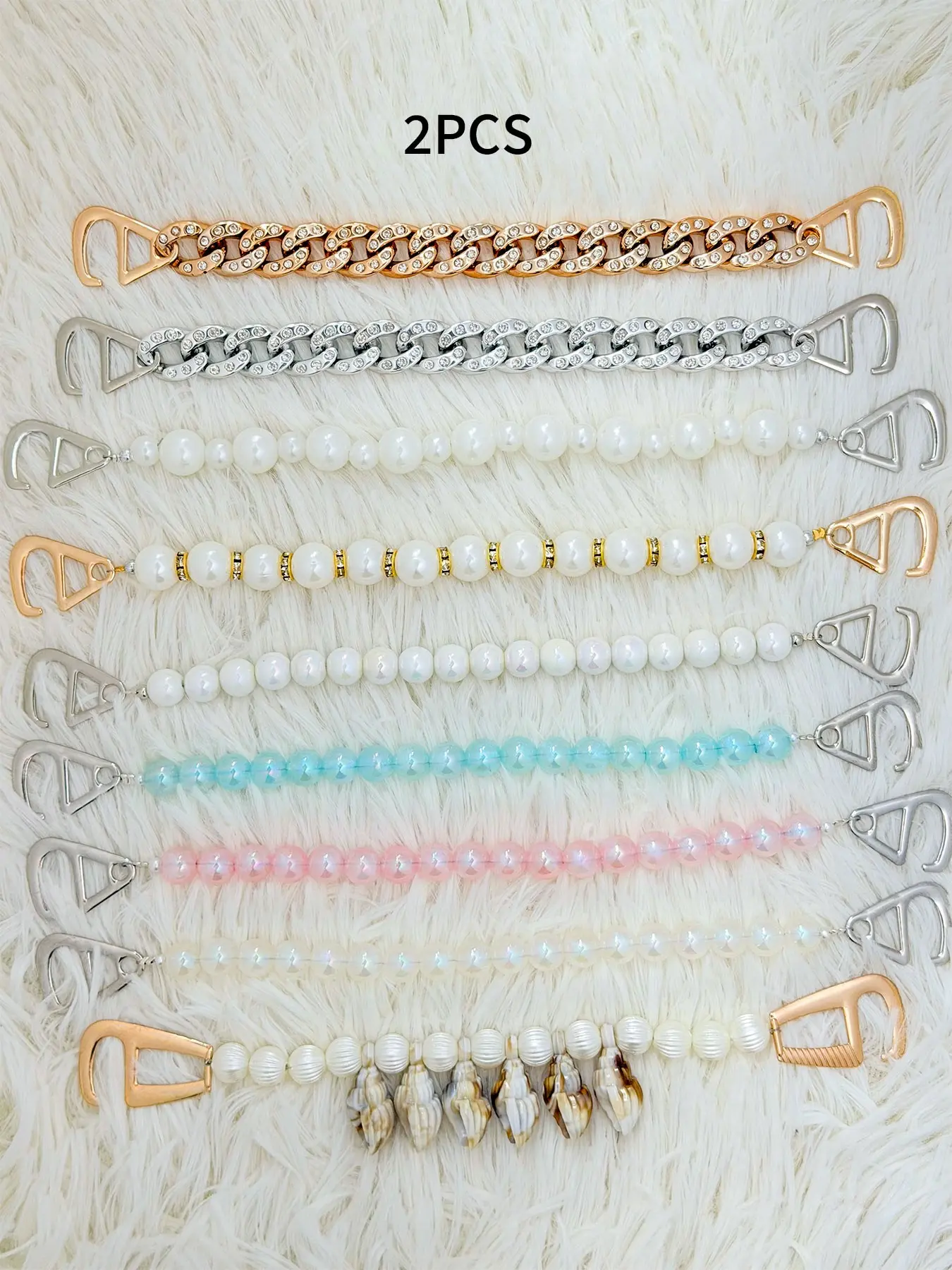 Dongdong Shoe Chain Decoration, Chain Design, Shoe Decoration Charms, Multi-Color Options, Metal Pearl Shell, Luxurious Sweet Cool Style, Fits Dongdong Shoes, Footwear Accessory, Bling Shoe Charms, Shoe Accessories