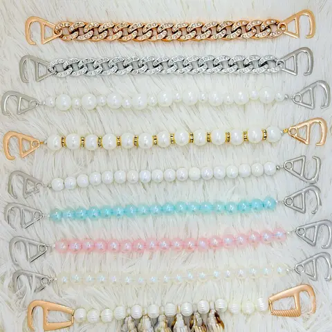 Dongdong Shoe Chain Decoration, Chain Design, Shoe Decoration Charms, Multi-Color Options, Metal Pearl Shell, Luxurious Sweet Cool Style, Fits Dongdong Shoes, Footwear Accessory, Bling Shoe Charms, Decorative Shoe Accessories, Shoe Accessories