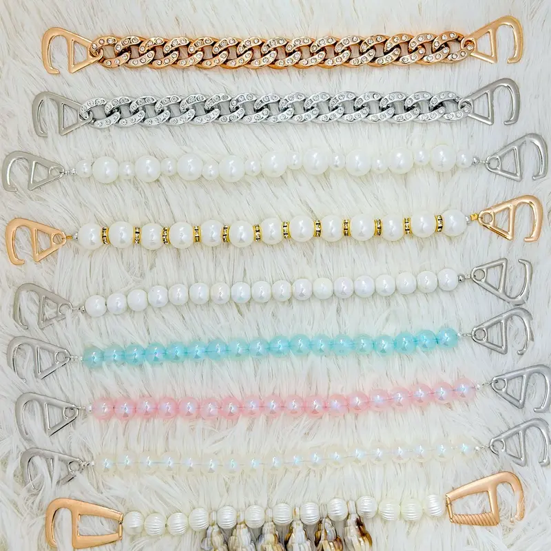 Dongdong Shoe Chain Decoration, Chain Design, Shoe Decoration Charms, Multi-Color Options, Metal Pearl Shell, Luxurious Sweet Cool Style, Fits Dongdong Shoes, Footwear Accessory, Bling Shoe Charms, Decorative Shoe Accessories, Shoe Accessories