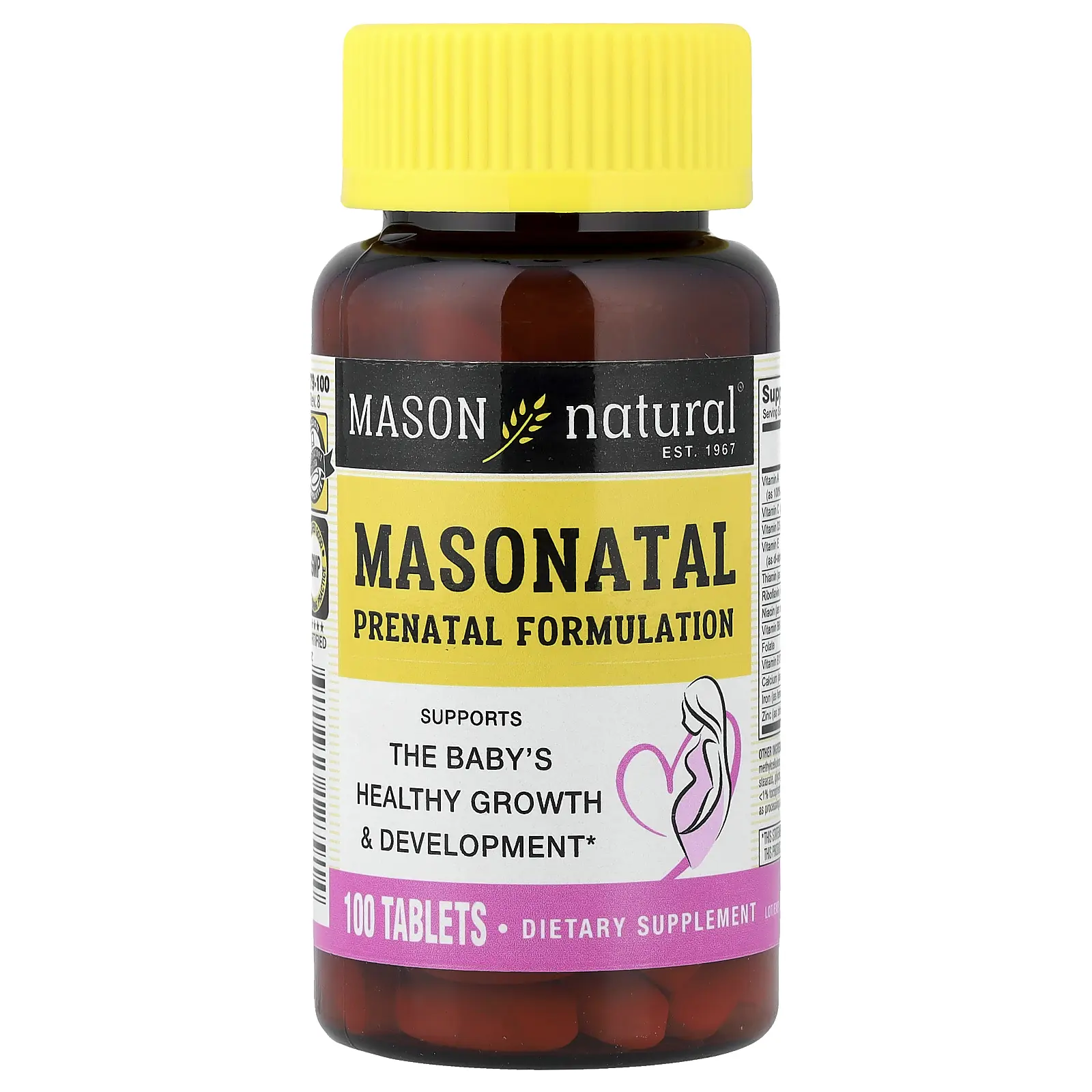 Mason Natural Masonatal Prenatal Formulation, 100 Tablets | HSA/FSA Eligible