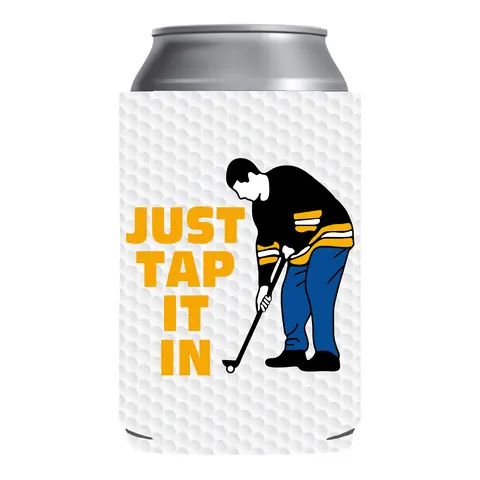 Just Tap It In Golf sleeve Coolie Drinkware Mug Tumbler Cup Holder Portable Reusable Washable Beverage Water Bottles Bottled funny gifts White party