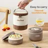 Stainless Steel Bento Lunch Box, Multi-Layer Insulated Thermos, Leakproof Lid, Large Capacity, Microwave Safe, Office & Outdoor Use, Insulated Food Container, Leakproof Insulated Lunchbox
