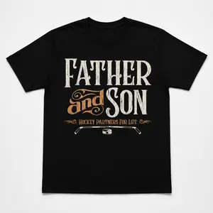 Father and Son Hockey Partners T-Shirt, Matching D