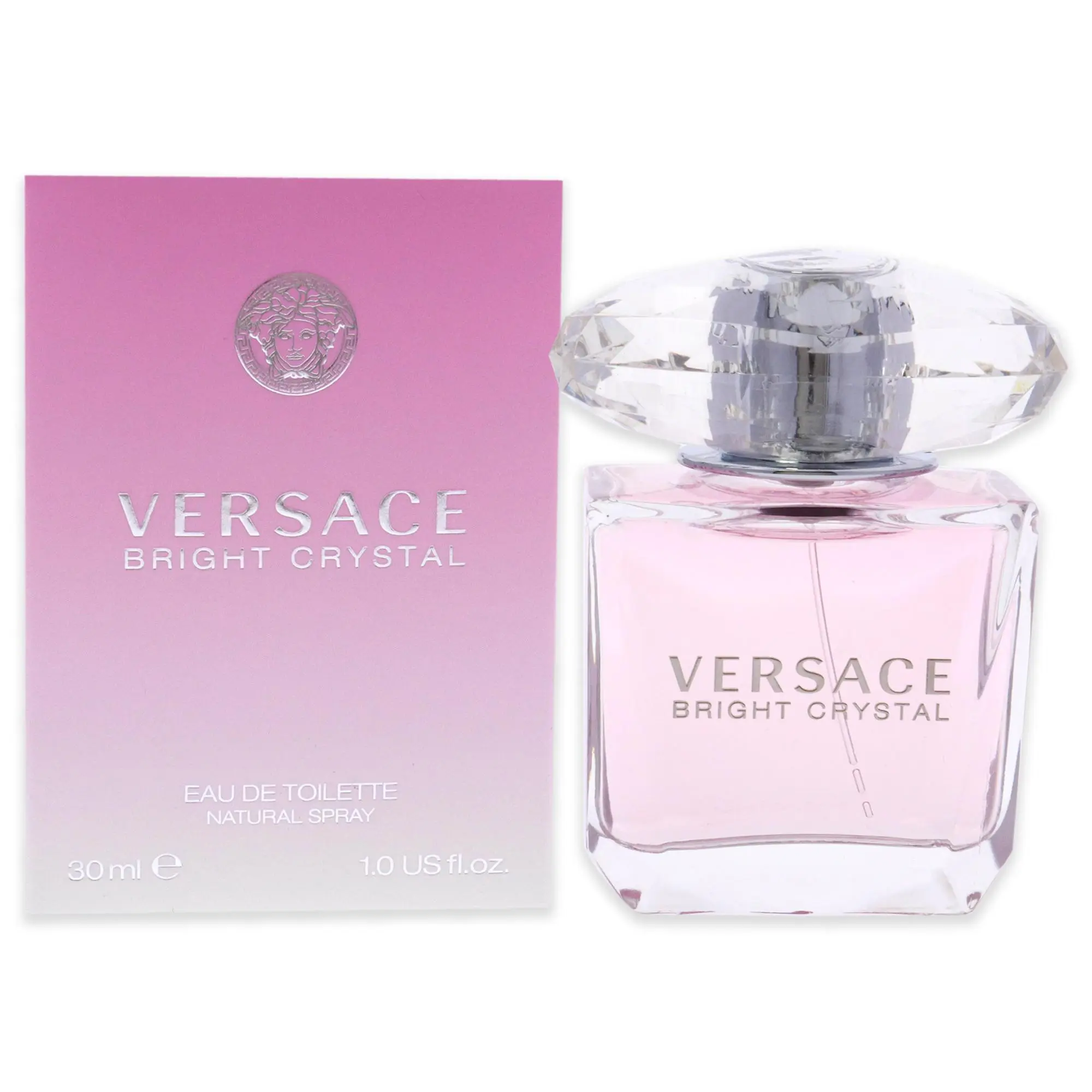 Women's Versace Bright Crystal EDT Spray, 1.0 oz (30ml) Perfumes for Women, Dreamy Floral Musk Scent for Romantic Wear