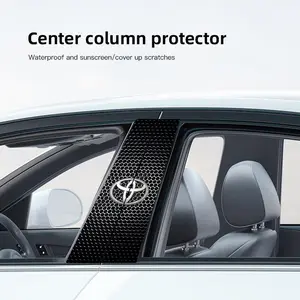 Car Stickers B-Pillar Center Column Decoration Cover PET Decals Auto Accessorie For Toyota Hilux Aygo Yaris Ractis Auris Prius