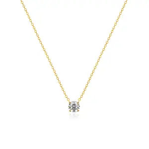 Luxval Dainty Gold Necklace for Women Diamond Solitaire Pendant Necklace 18k Gold Plated Cubic Zirconia Choker Necklaces Cute Tiny Gold Rhinestone Jewelry Gifts for Women