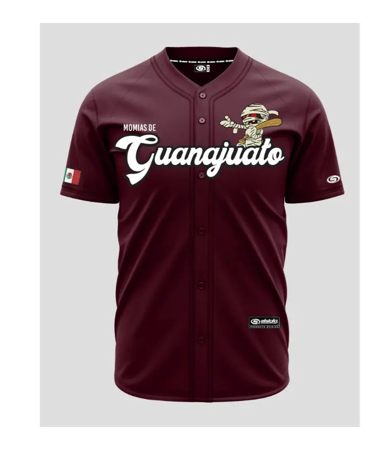 (MAROON) GUANAJUATO MOMIAS BASEBALL JERSEY