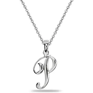 Initial Necklaces for Women Sterling Silver Personalized Alphabet Letter Name Script Pendant Necklace for Women, A-Z