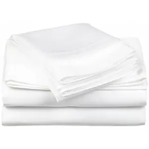 Egyptian Cotton 650 Thread Count Solid Sheet Set Olympic Queen-White