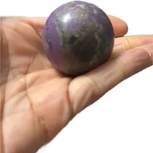 LELA’S GEMSTONEZ Russian Charoite Sphere - Rare Purple Collector Piece with Natural Matrix from Siberia - High-Polish Finish - Limited Edition decor rock ideal choice Crystal Home crystalscarving energy protection energy crystal