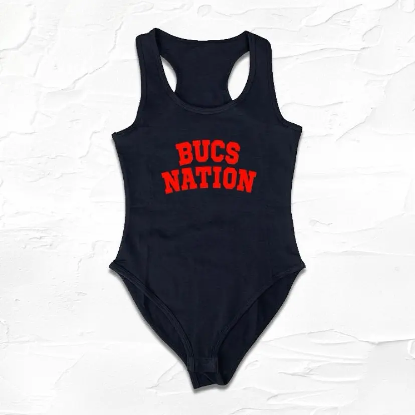 Black/Red Tampa Bay Nation Bodysuit, GO Buc, Florida Girl Gameday outfit, Football outfits