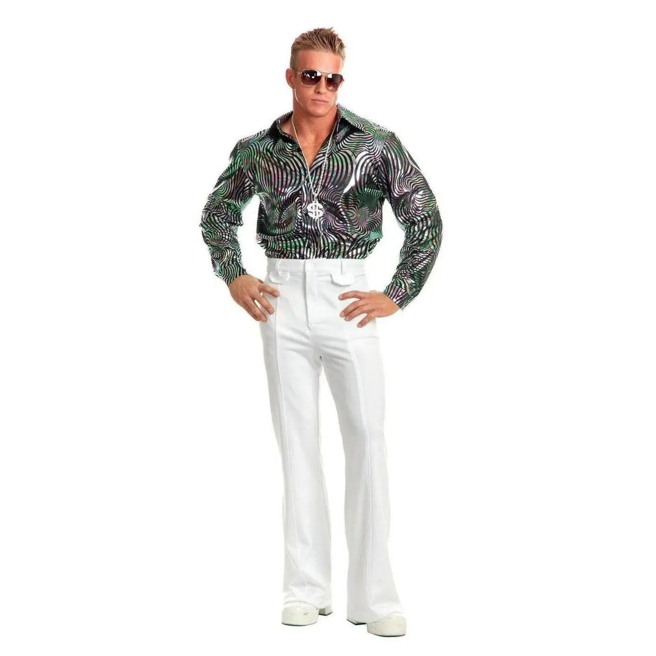 Men's Psychedelic Swirl Disco Shirt Costume