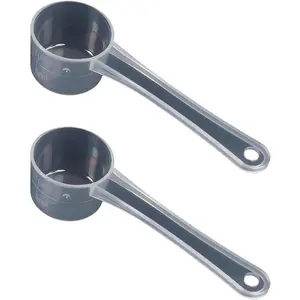 2 Pack 5g/10ml Transparent Teaspoons Measuring Spoons PP Material BPA-Free FDA-Approved for Kitchen & Lab Use with Milliliter Scale Marking Food-Grade Polypropylene Utensils for Creatine Powders Cooking Recipes Scoop White