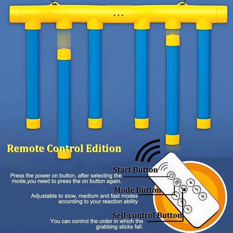 Reflex Drop Sticks Challenge Game - Hand-Eye Coordination Training Toy with Remote Control & 3 Adjustable Speeds | Portable Reaction Training Tool for Kids & Adults