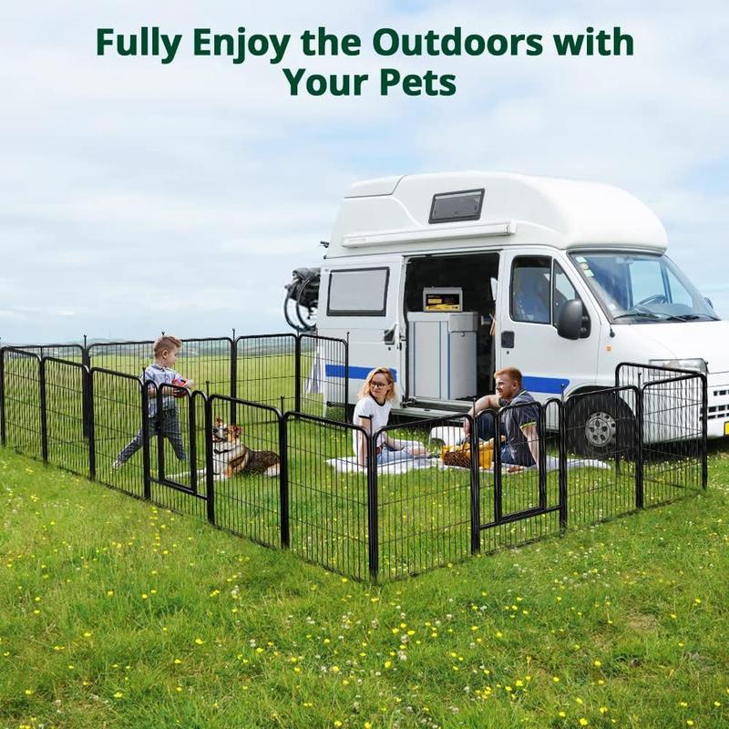 PetCozife Dog Fence Playpen 24"/32"/40" Small/Medium/Large Dog Indoor Outdoor Fence, Metal Pet Puppy Cat Exercise Enclosure Gate Cage Outdoor RV, Camping, Patio, Mobile Garden, RV Essential Companion, Garden Patio Fence,cat patio,dog camping supplies