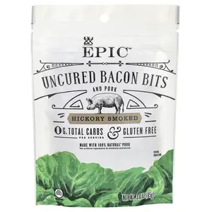 Epic Bar Uncured Bacon Bits and Pork, Hickory Smoked, 3 oz (85 g)