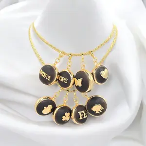 Assorted Ojo de Buey with Design Necklace Women's Accessories Elegant Daily Wear Jewelry