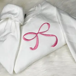 Coquette bow embroidered sweatshirt