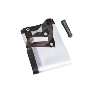 6.5x9.8ft Clear Tarps Cover, Transparent Plastic Tarpaulin Rain Tarp with Grommets, Waterproof Heavy Duty Tarps, Anti-Tear Poly Tarpaulin for Patios Enclosure Chicken Coop Greenhouse