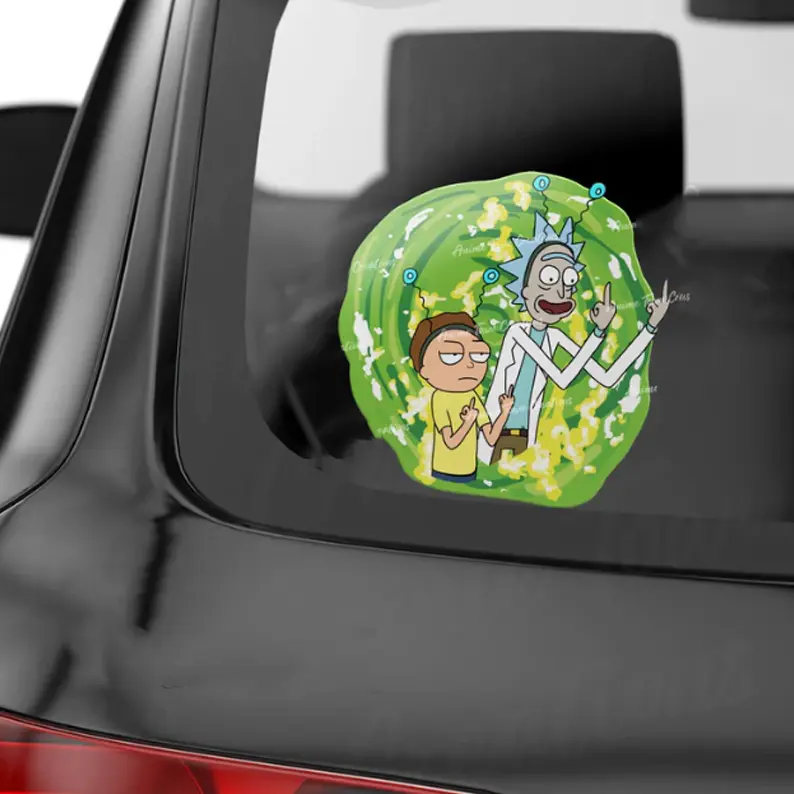 Rick and Morty Portal Fingers Sticker, Anime Decal, Durable Waterproof Gift for Fans and Collectors